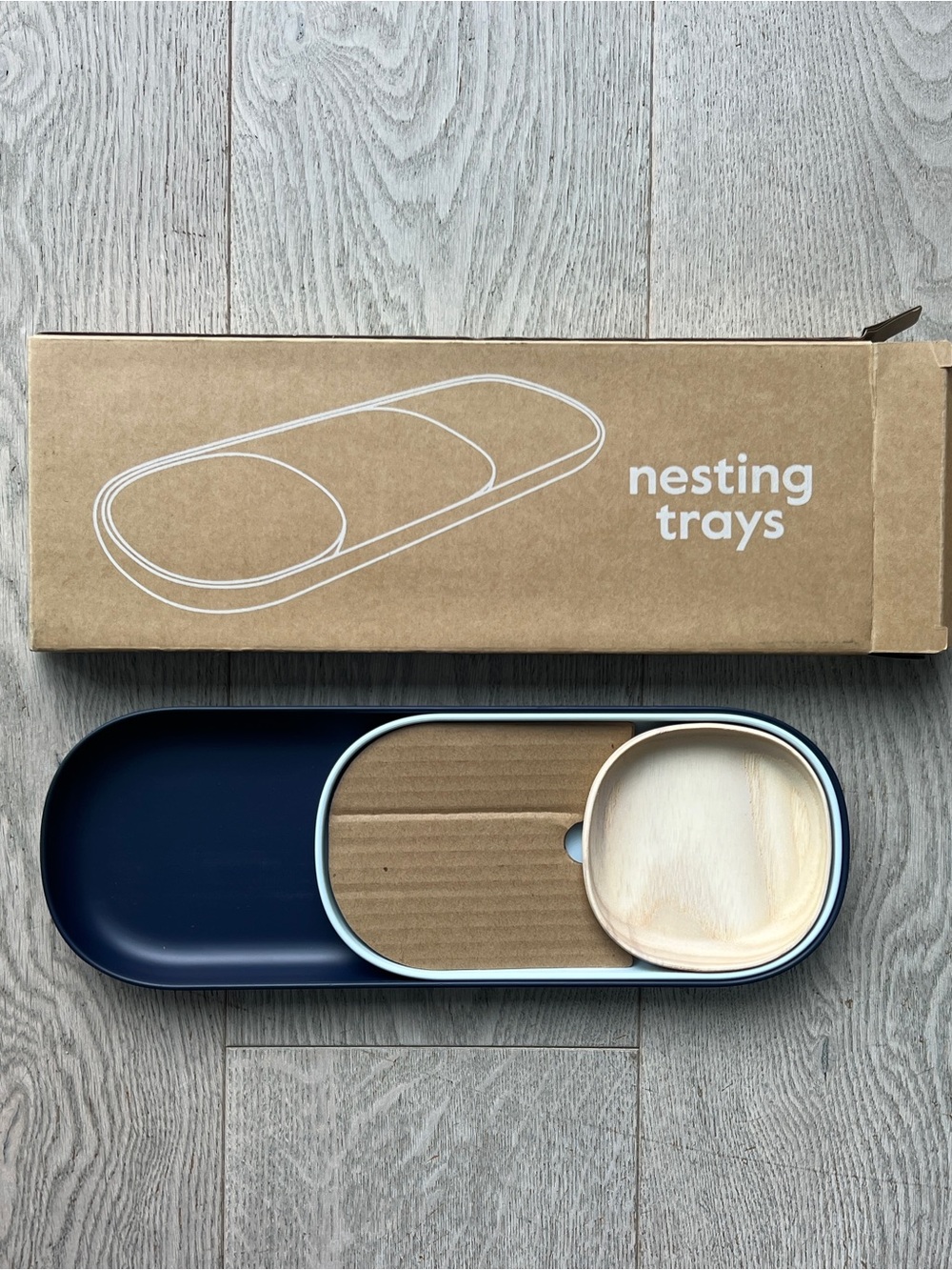 Open Spaces Nesting Trays in Navy New in Box
